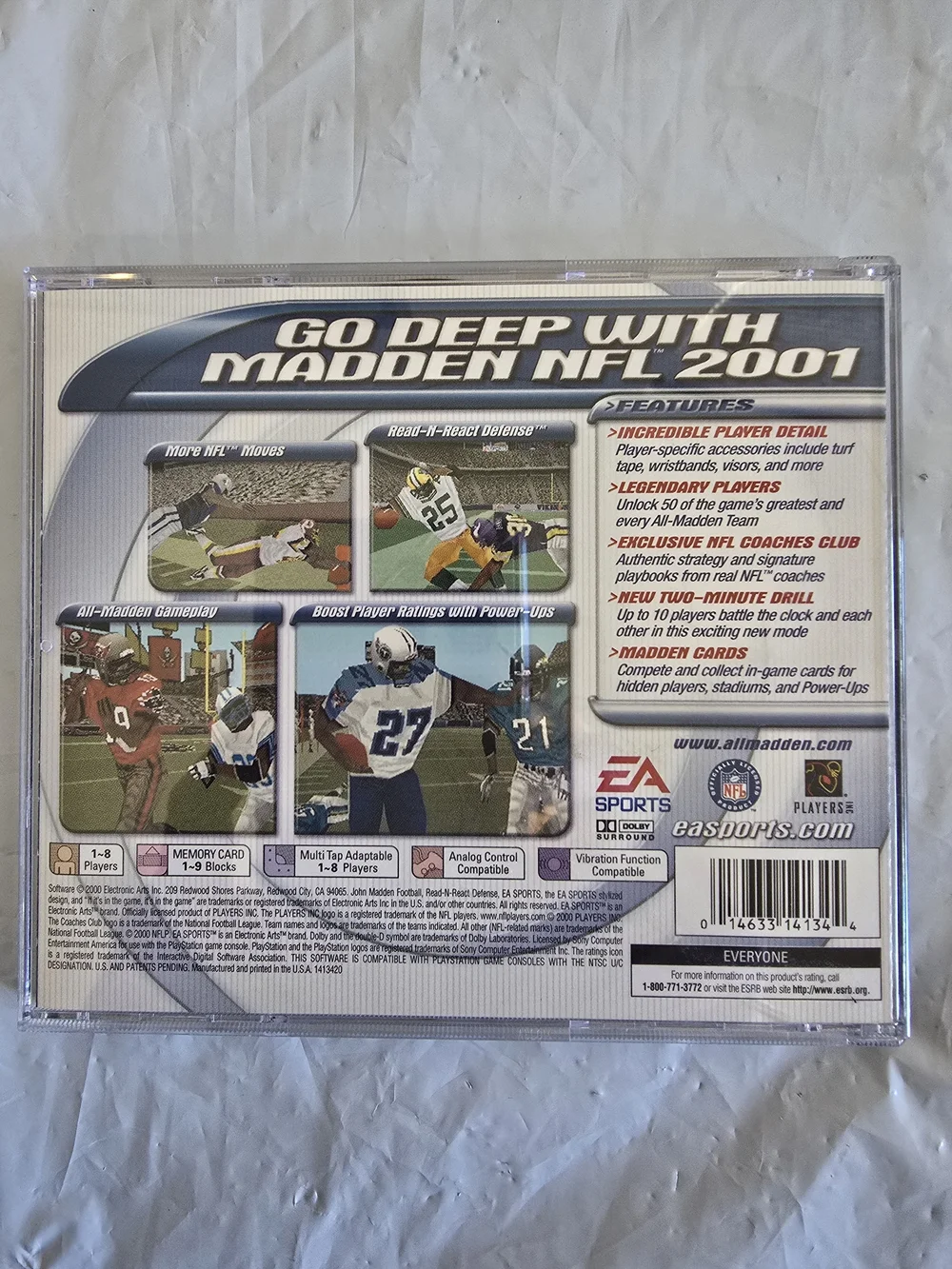Madden 2001 -  Football Game Cover Like New Absolutely No Scratches Original